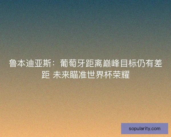 鲁本迪亚斯：葡萄牙距离巅峰目标仍有差距 未来瞄准世界杯荣耀