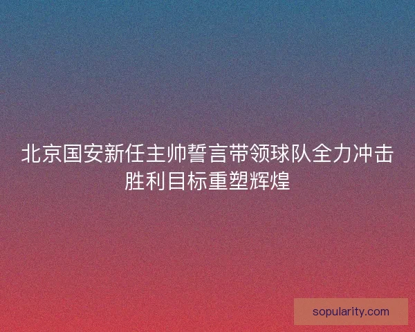 北京国安新任主帅誓言带领球队全力冲击胜利目标重塑辉煌